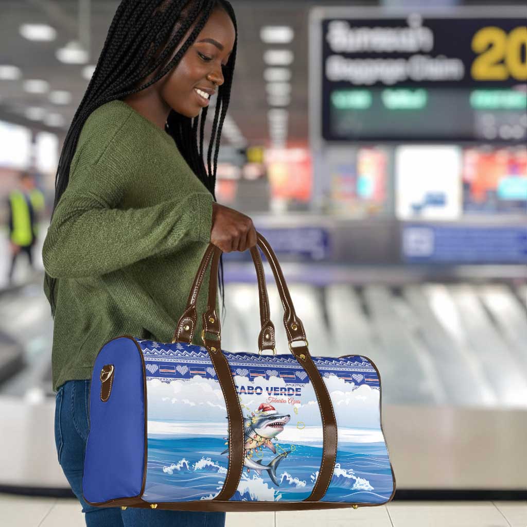 Cape Verde Football Christmas Travel Bag Feliz Natal Tubaroes Azuis