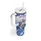 Afro Chirstmas Cabo Verde Football Personalized Tumbler With Handle Allez Tubaroes Azuis - African Pride