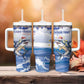 Afro Chirstmas Cabo Verde Football Personalized Tumbler With Handle Allez Tubaroes Azuis - African Pride