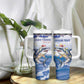Afro Chirstmas Cabo Verde Football Personalized Tumbler With Handle Allez Tubaroes Azuis - African Pride