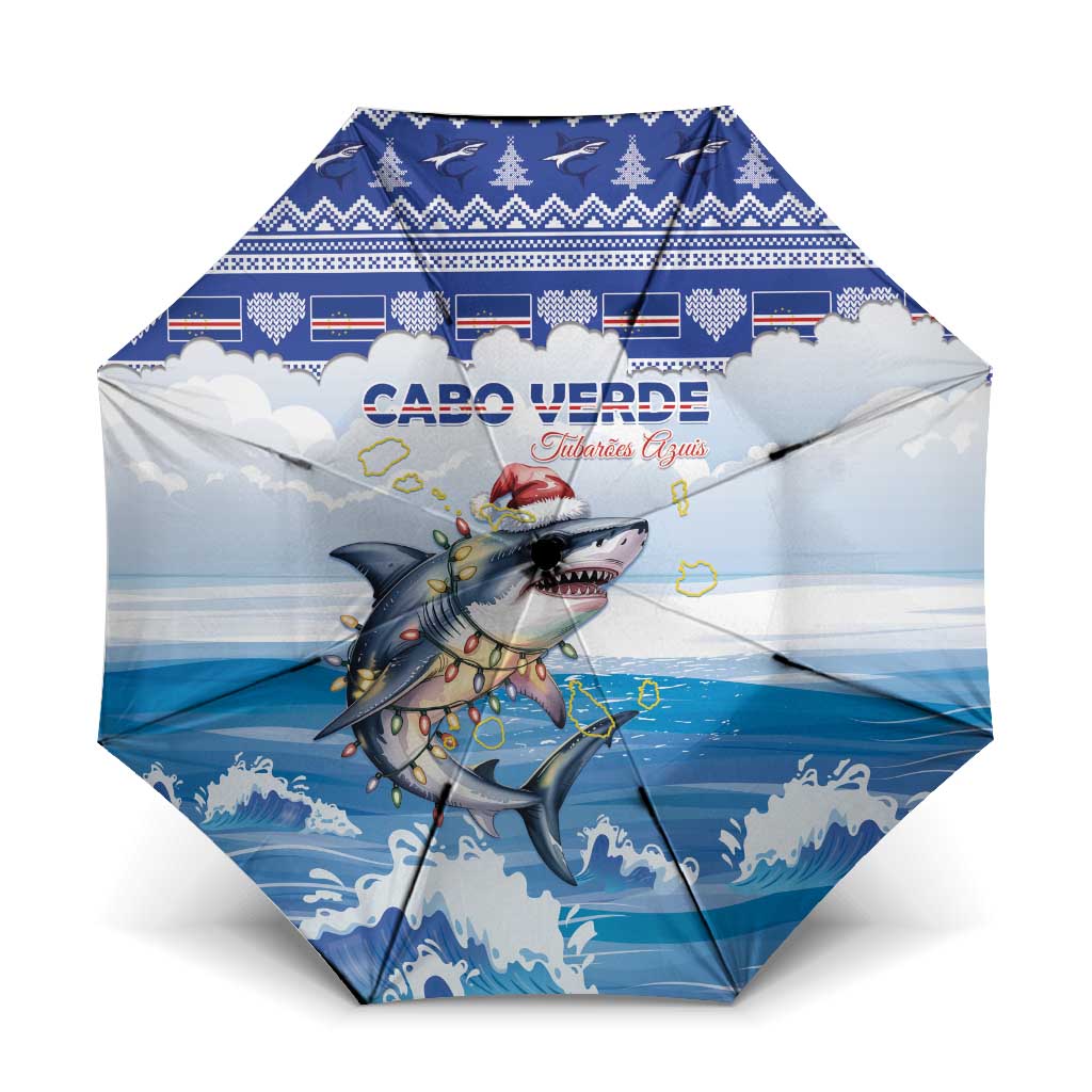 Cape Verde Football Christmas Umbrella Feliz Natal Tubaroes Azuis