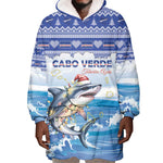 Afro Chirstmas Cabo Verde Football Personalized Wearable Blanket Hoodie Allez Tubaroes Azuis - African Pride