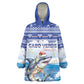 Afro Chirstmas Cabo Verde Football Personalized Wearable Blanket Hoodie Allez Tubaroes Azuis - African Pride