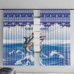 Afro Chirstmas Cabo Verde Football Window Curtain Allez Tubaroes Azuis - African Pride