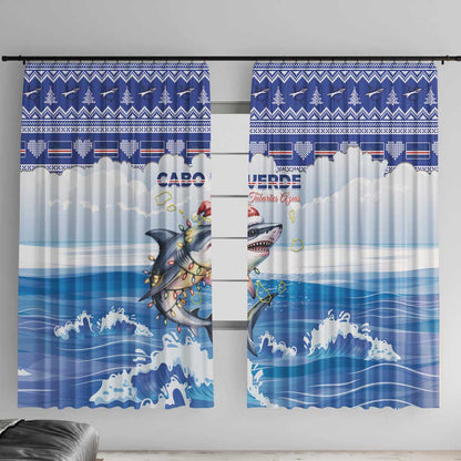 Afro Chirstmas Cabo Verde Football Window Curtain Allez Tubaroes Azuis - African Pride