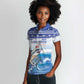 Afro Chirstmas Cabo Verde Football Personalized Women Polo Shirt Allez Tubaroes Azuis - African Pride