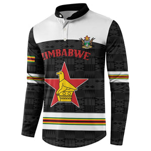 Custom Hockey Zimbabwe Button Sweatshirt Go Champions