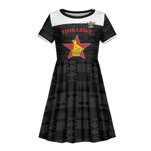 Custom Hockey Zimbabwe Kid Short Sleeve Dress Hatirohwe - We don’t lose - African Pride
