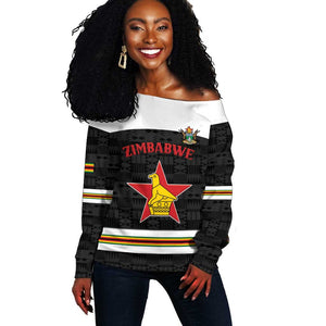 Custom Hockey Zimbabwe Off Shoulder Sweater Hatirohwe - We don’t lose - African Pride