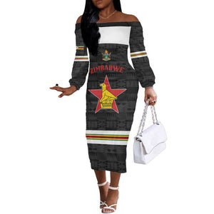 Custom Hockey Zimbabwe Off The Shoulder Long Sleeve Dress Hatirohwe - We don’t lose - African Pride