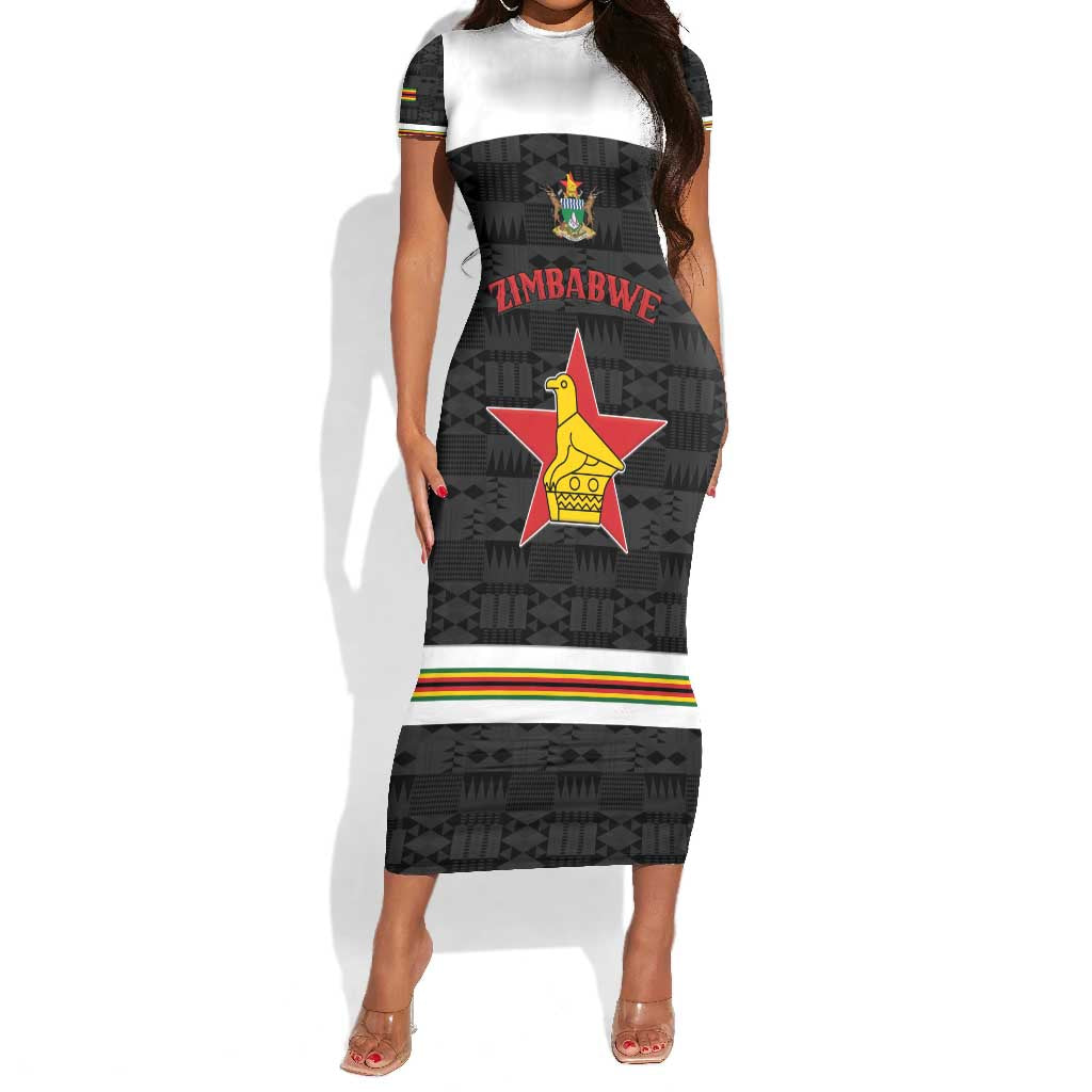Custom Hockey Zimbabwe Short Sleeve Bodycon Dress Hatirohwe - We don’t lose - African Pride