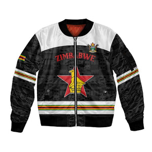 Custom Hockey Zimbabwe Sleeve Zip Bomber Jacket Hatirohwe - We don’t lose - African Pride