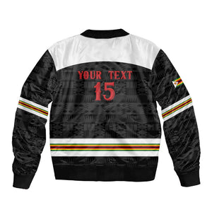 Custom Hockey Zimbabwe Sleeve Zip Bomber Jacket Hatirohwe - We don’t lose - African Pride