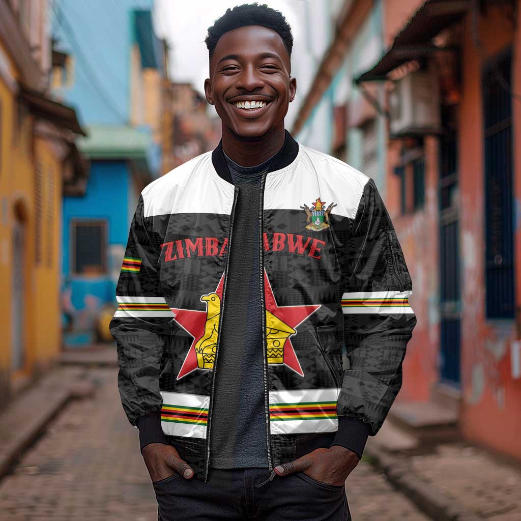 Custom Hockey Zimbabwe Sleeve Zip Bomber Jacket Hatirohwe - We don’t lose - African Pride