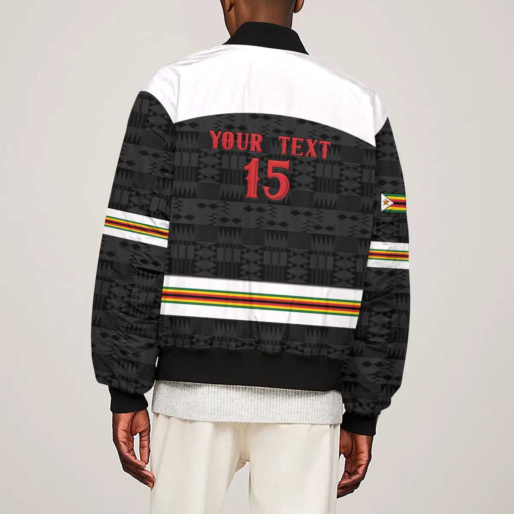 Custom Hockey Zimbabwe Sleeve Zip Bomber Jacket Hatirohwe - We don’t lose - African Pride