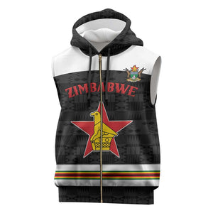 Custom Hockey Zimbabwe Sleeveless Zip Hoodie Hatirohwe - We don’t lose - African Pride