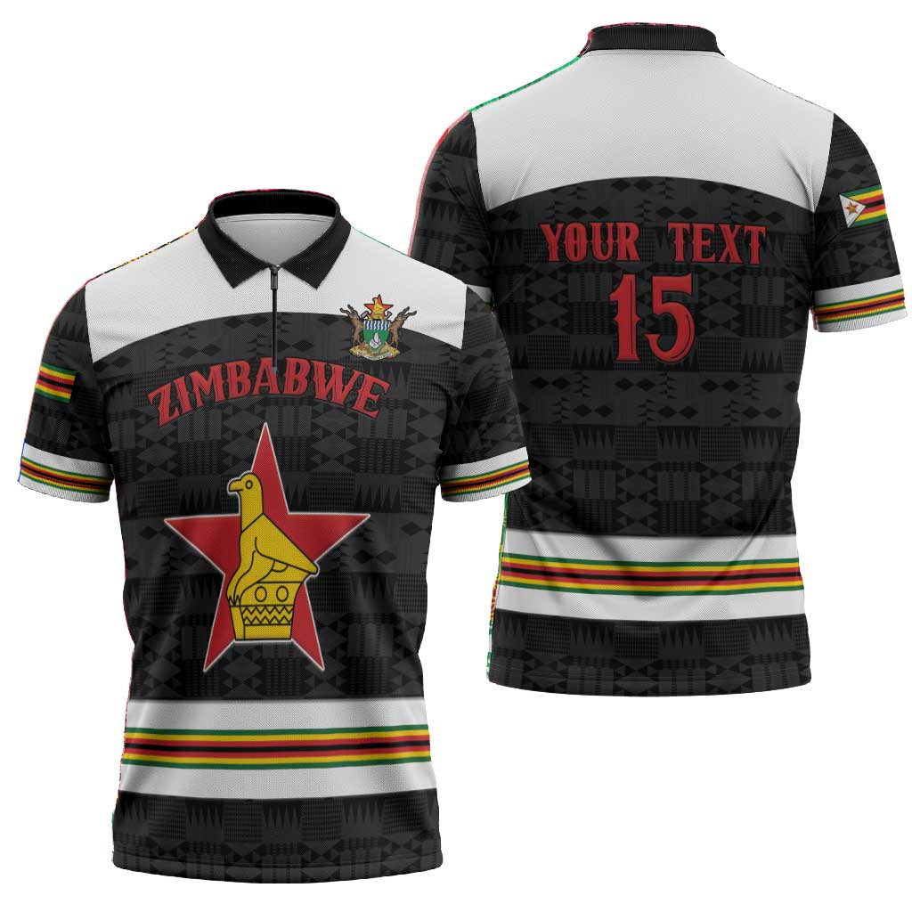 Custom Hockey Zimbabwe Zipper Polo Shirt Go Champions