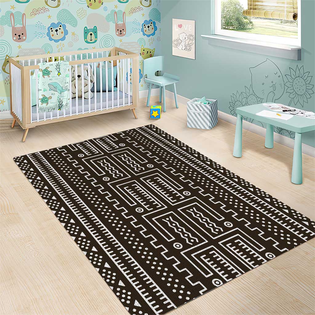Mali Mud Cloth Bogolanfini Pattern Area Rug - African Pride