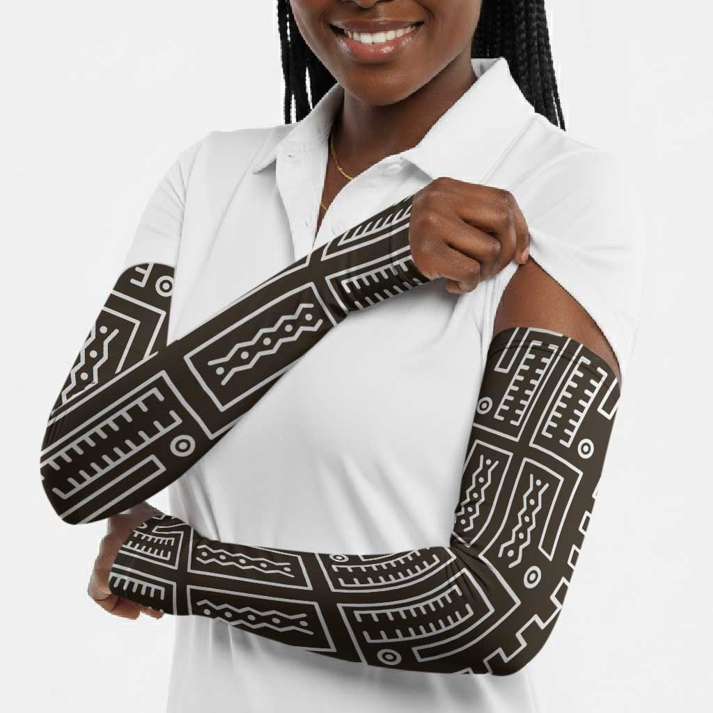 Mali Mud Cloth Arm Sleeves Bogolanfini Pattern