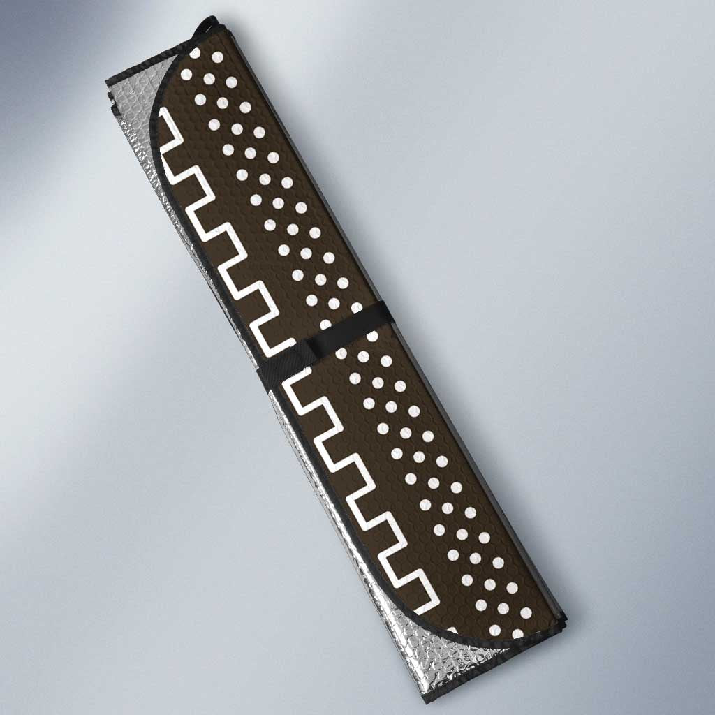 Mali Mud Cloth Auto Sun Shade Bogolanfini Pattern
