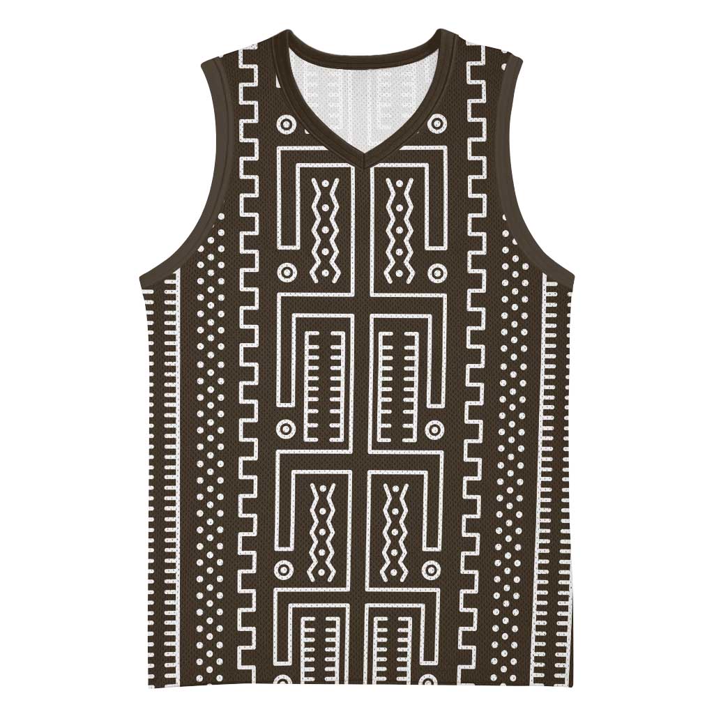 Mali Mud Cloth Bogolanfini Pattern Basketball Jersey LT15