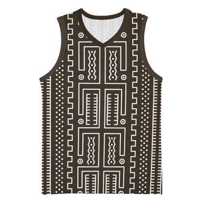 Mali Mud Cloth Bogolanfini Pattern Basketball Jersey LT15