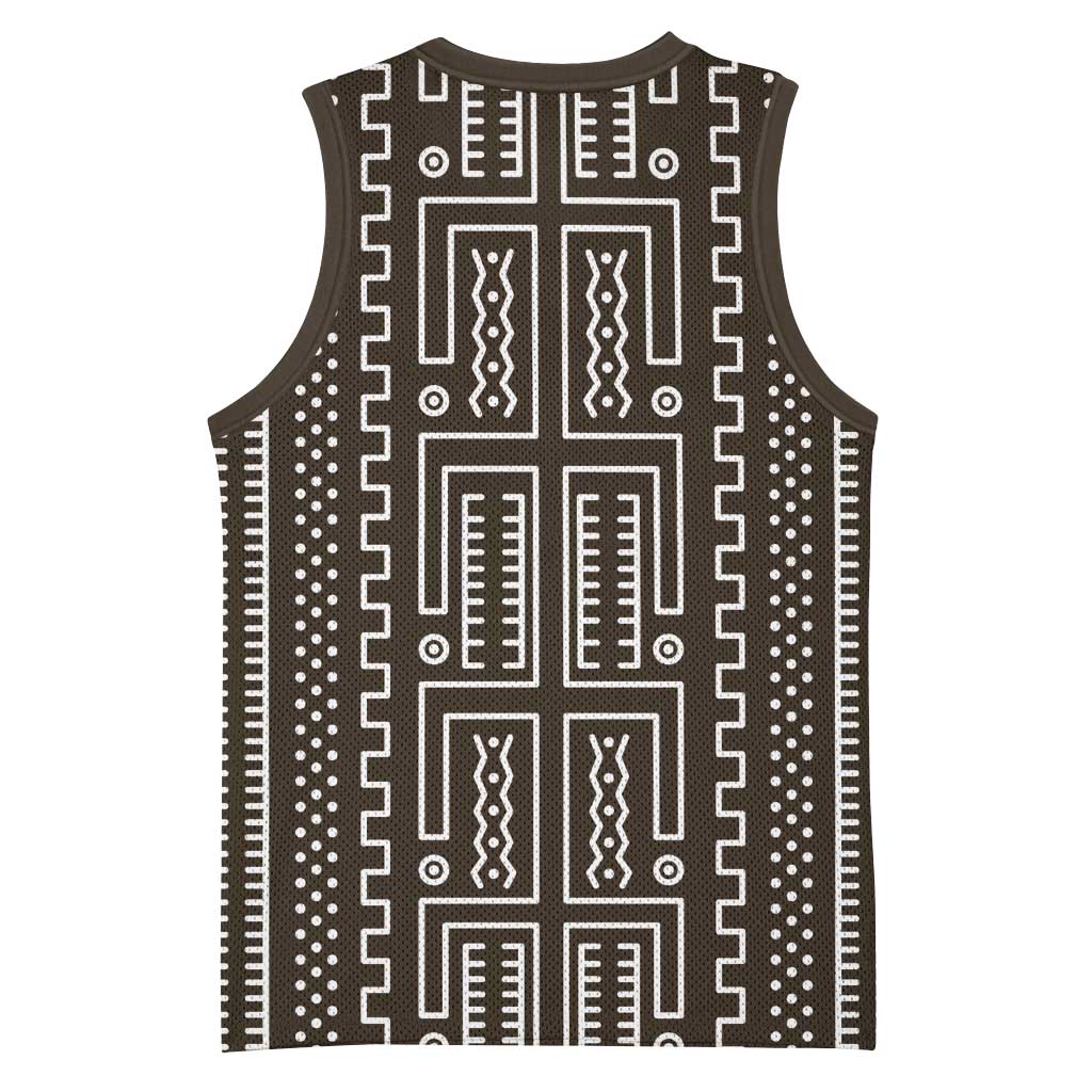Mali Mud Cloth Bogolanfini Pattern Basketball Jersey LT15