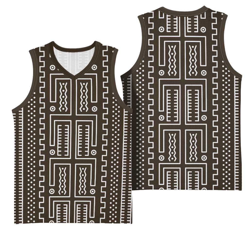 Mali Mud Cloth Bogolanfini Pattern Basketball Jersey LT15