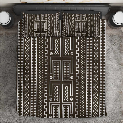 Mali Mud Cloth Bogolanfini Pattern Bedding Set - African Pride