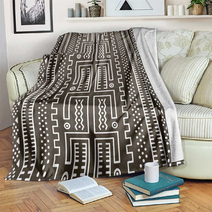 Mali Mud Cloth Bogolanfini Pattern Blanket - African Pride