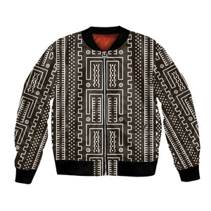 Mali Mud Cloth Bogolanfini Pattern Bomber Jacket - African Pride