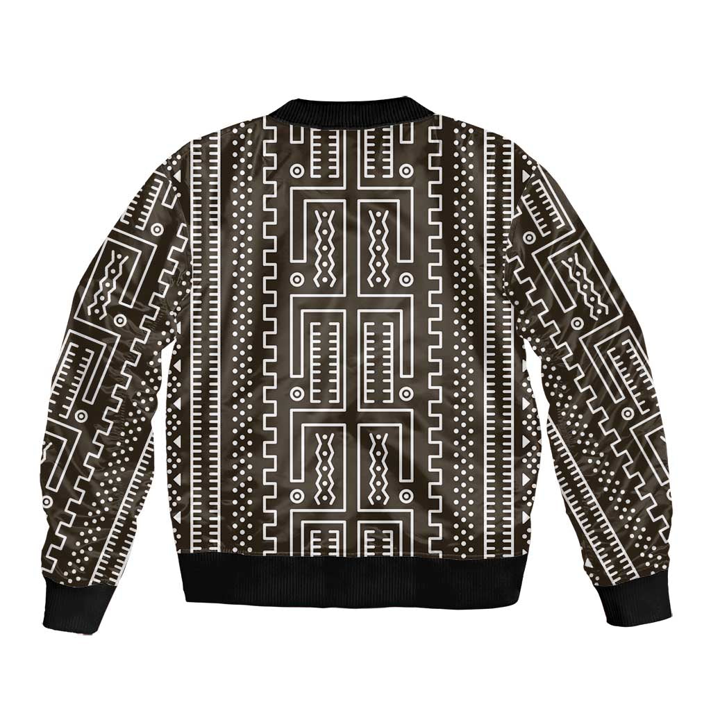Mali Mud Cloth Bogolanfini Pattern Bomber Jacket - African Pride