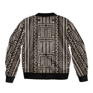 Mali Mud Cloth Bogolanfini Pattern Bomber Jacket - African Pride