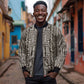 Mali Mud Cloth Bogolanfini Pattern Bomber Jacket - African Pride