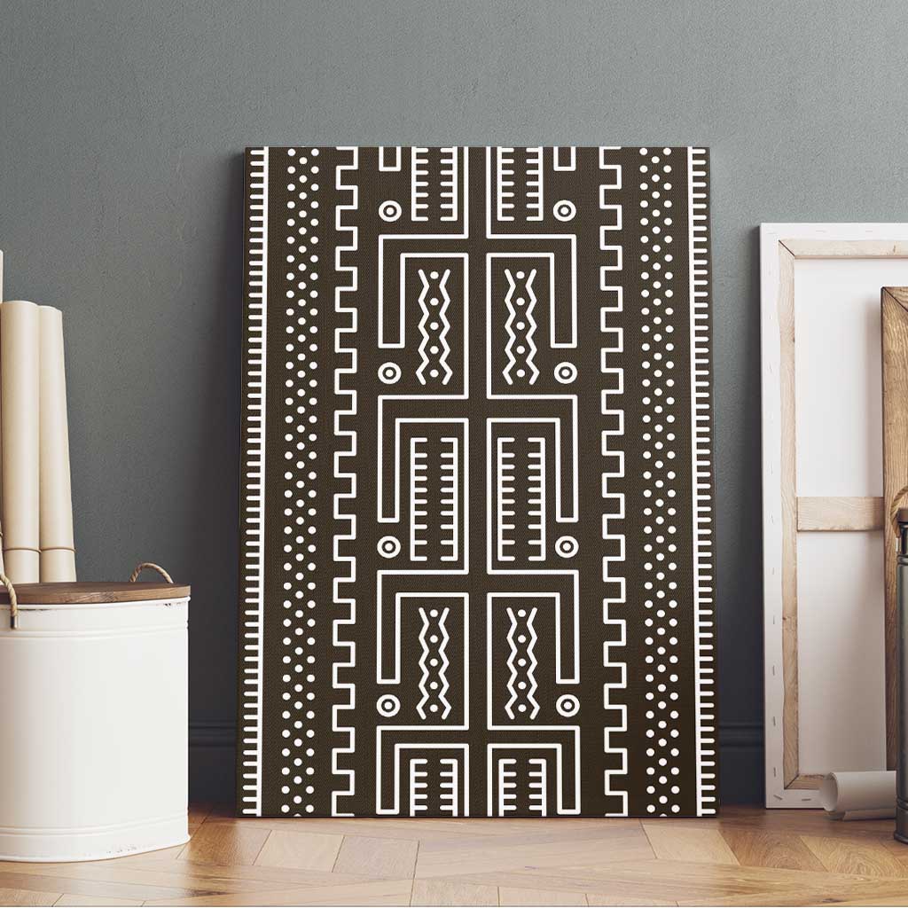 Mali Mud Cloth Bogolanfini Pattern Canvas Wall Art - African Pride
