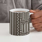 Mali Mud Cloth Ceramic Mug Bogolanfini Pattern