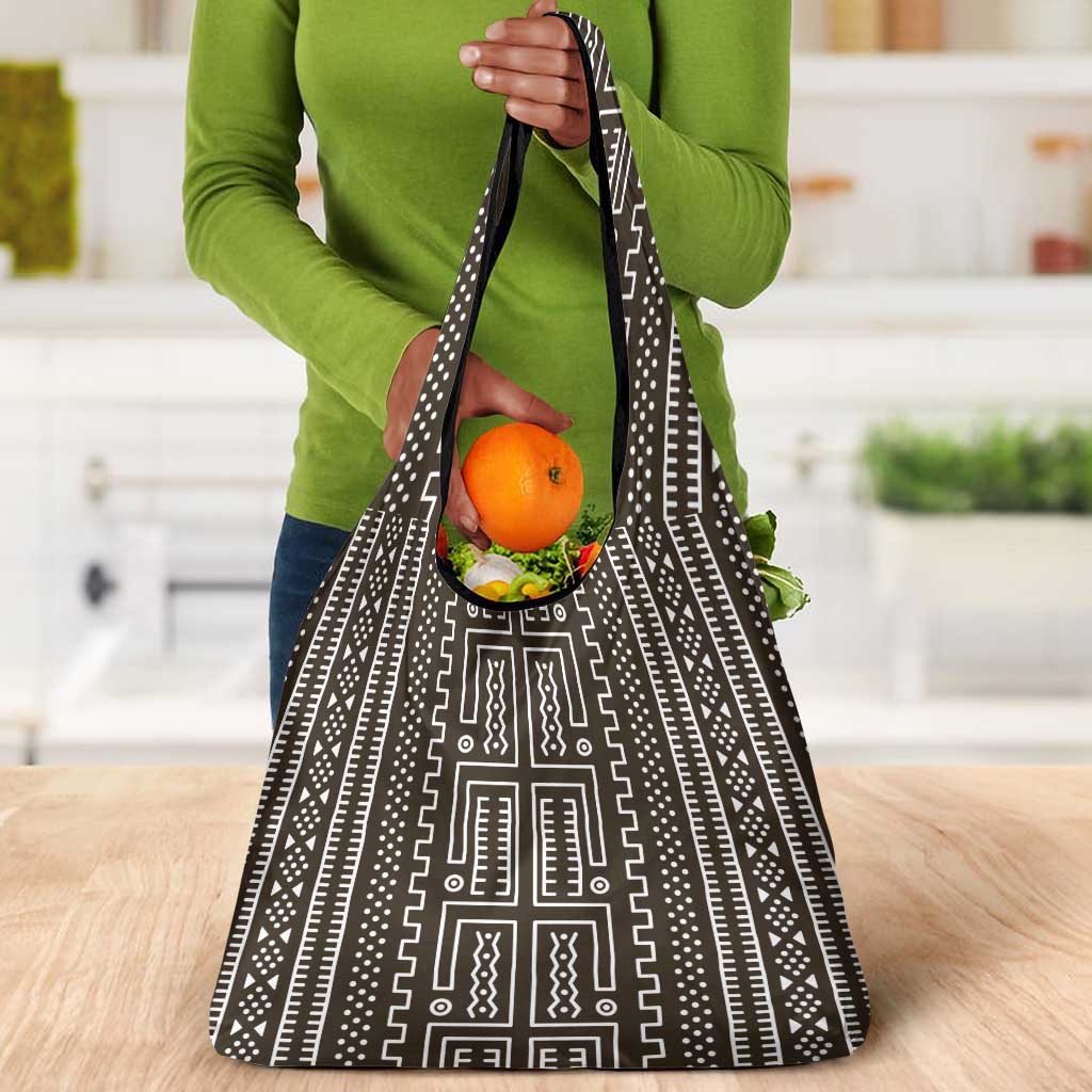 Mali Mud Cloth Bogolanfini Pattern Grocery Bag - African Pride