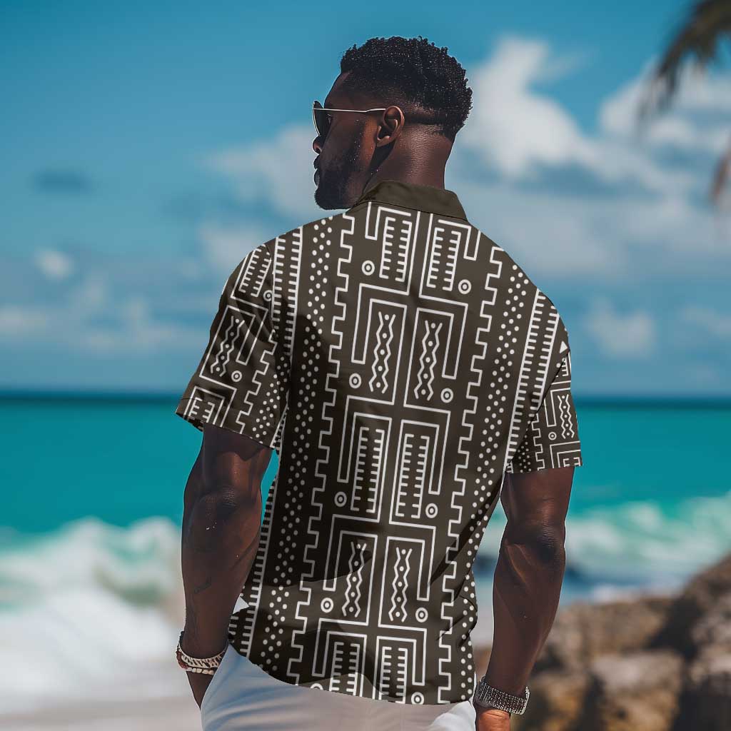 Mali Mud Cloth Bogolanfini Pattern Hawaiian Shirt - African Pride