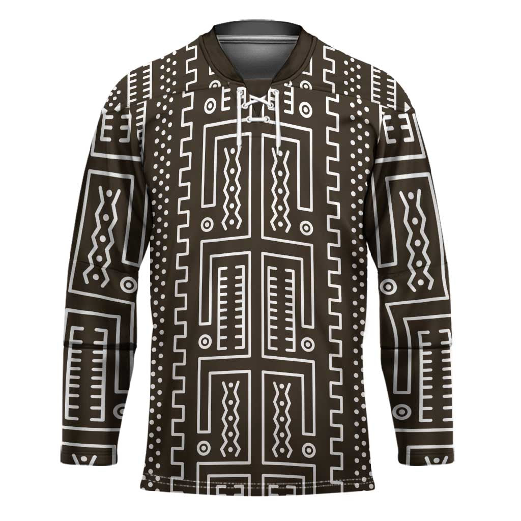 Mali Mud Cloth Hockey Jersey Bogolanfini Pattern