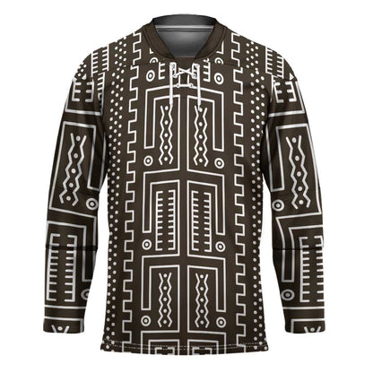 Mali Mud Cloth Hockey Jersey Bogolanfini Pattern