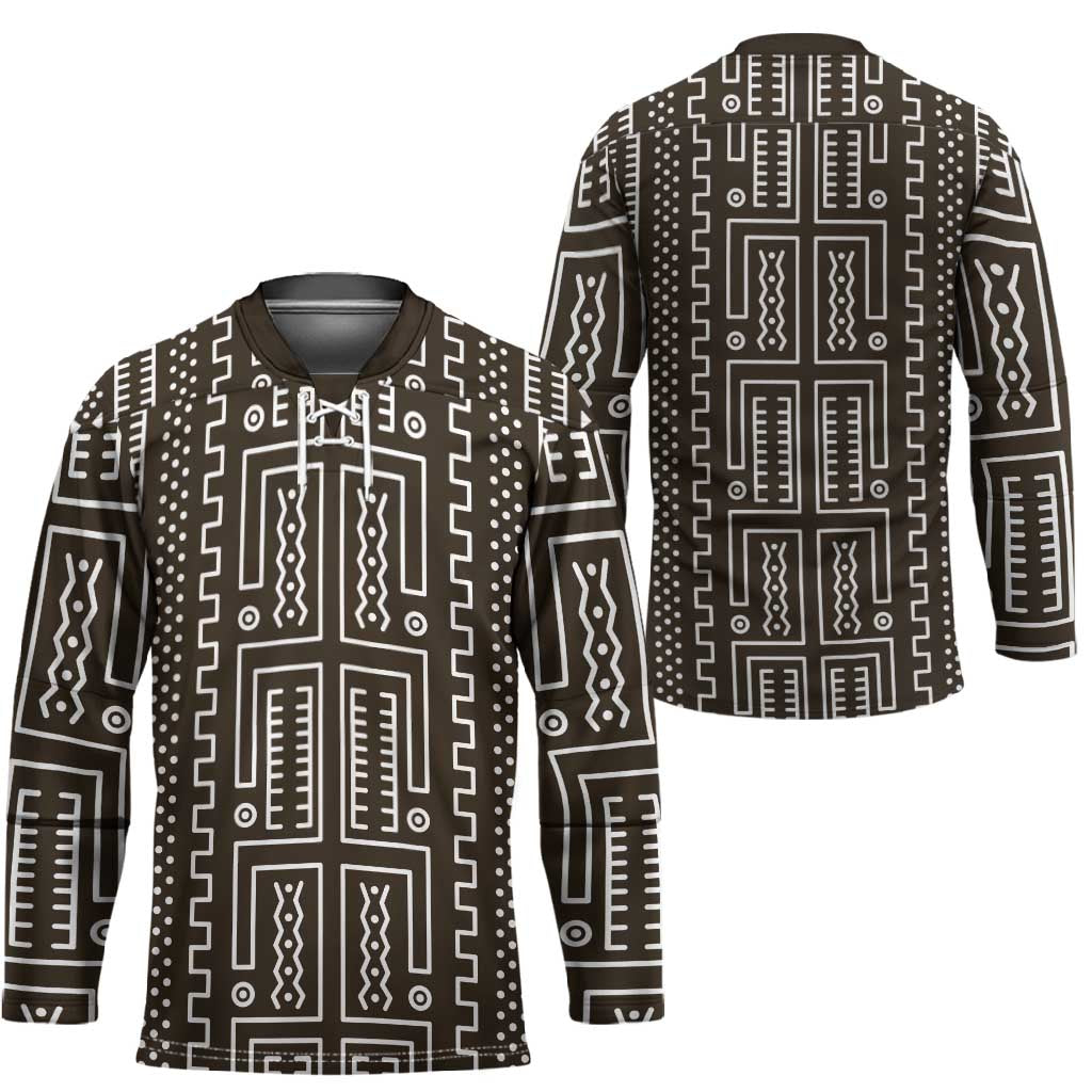 Mali Mud Cloth Hockey Jersey Bogolanfini Pattern