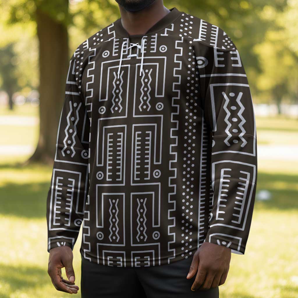 Mali Mud Cloth Hockey Jersey Bogolanfini Pattern