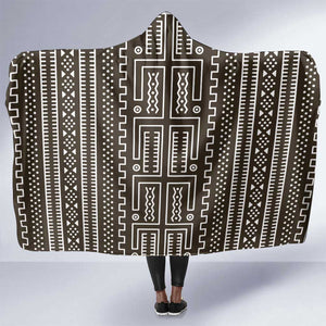 Mali Mud Cloth Bogolanfini Pattern Hooded Blanket - African Pride