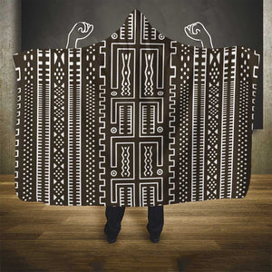 Mali Mud Cloth Bogolanfini Pattern Hooded Blanket - African Pride