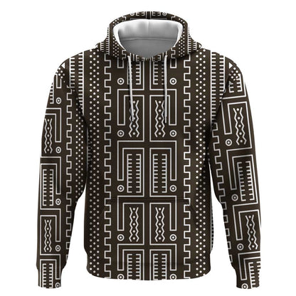 Mali Mud Cloth Bogolanfini Pattern Hoodie - African Pride