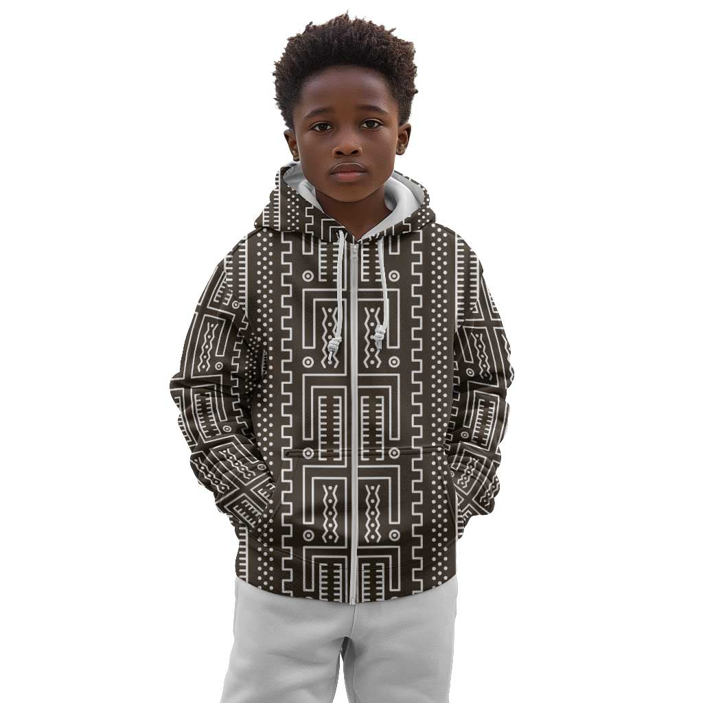 Mali Mud Cloth Bogolanfini Pattern Kid Hoodie - African Pride