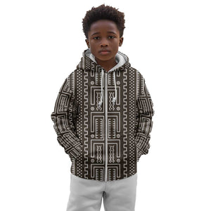Mali Mud Cloth Bogolanfini Pattern Kid Hoodie - African Pride