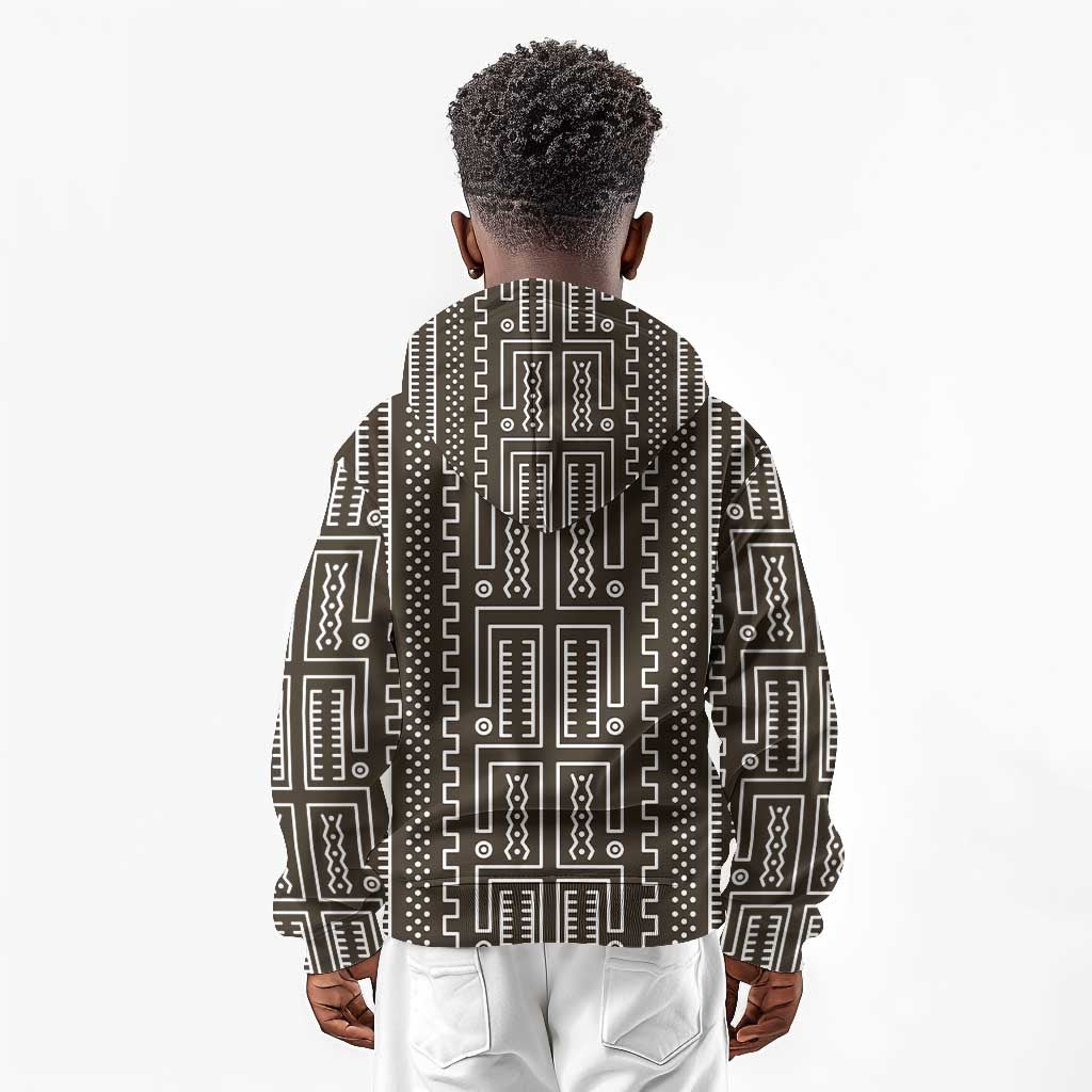 Mali Mud Cloth Bogolanfini Pattern Kid Hoodie - African Pride