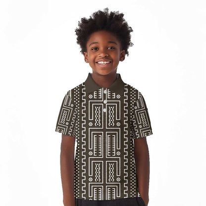 Mali Mud Cloth Bogolanfini Pattern Kid Polo Shirt - African Pride