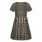 Mali Mud Cloth Bogolanfini Pattern Kid Short Sleeve Dress - African Pride
